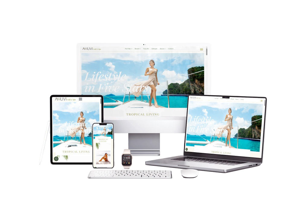 Website displayed across desktop, laptop, tablet and mobile devices